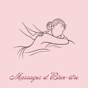 Illustration représentant une femme allongée sur le ventre et se faisant masser les épaules
