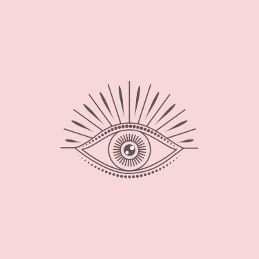 Illustration minimaliste d'un oeil représentant l'intuition de la doula r'Eve lors de la réalisation d'un massage intuitif