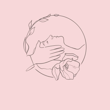 Illustration représentant les mains de la doula r'Eve posée sur la tempe d'une femme allongée sur le dos