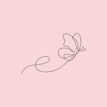 Illustration minimaliste d'un papillon représentant la liberté laissée par la doula r'Eve pour créer son propre rituel